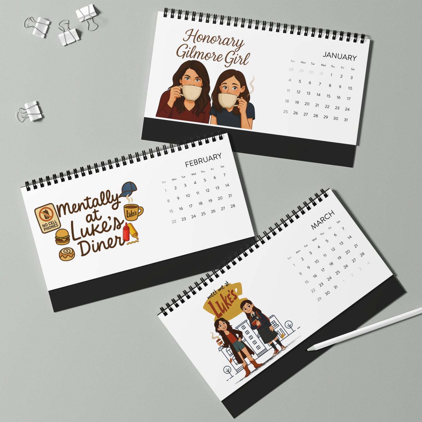Gilmore Girls Gift Calendar Stars Hollow Merch 2026 Desktop Calendar