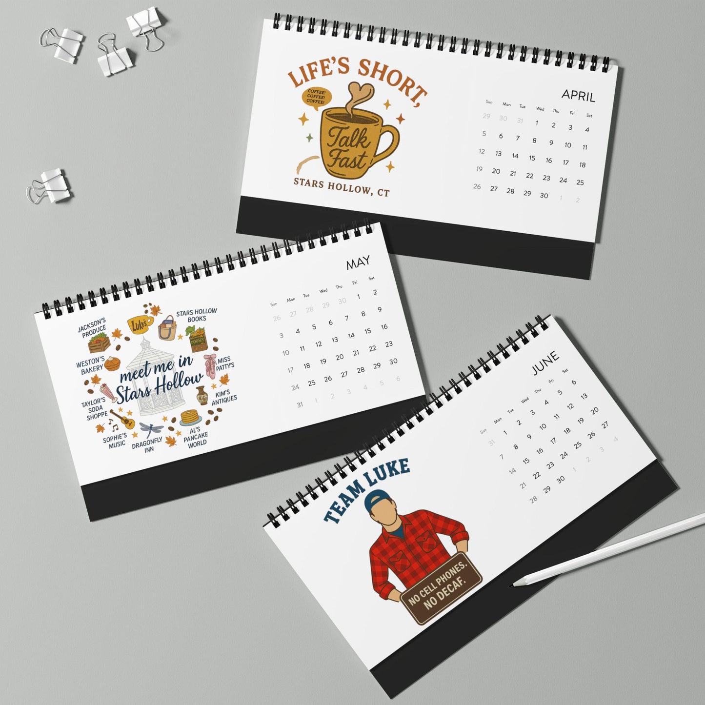 Gilmore Girls Gift Calendar Stars Hollow Merch 2026 Desktop Calendar