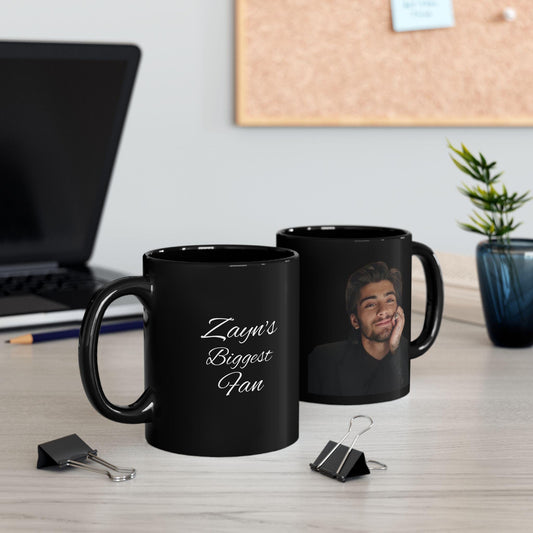Zayn One Direction Biggest Fan  Black Mug | Photo Face Ceramic Coffee Cup