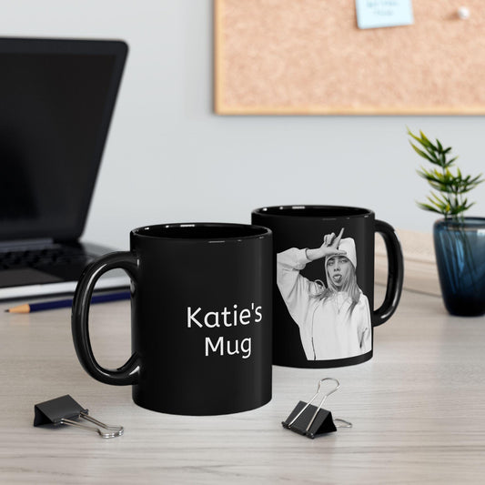 PERSONALIZED Billie Blohsh Black Mug | Custom Face Coffee Cup