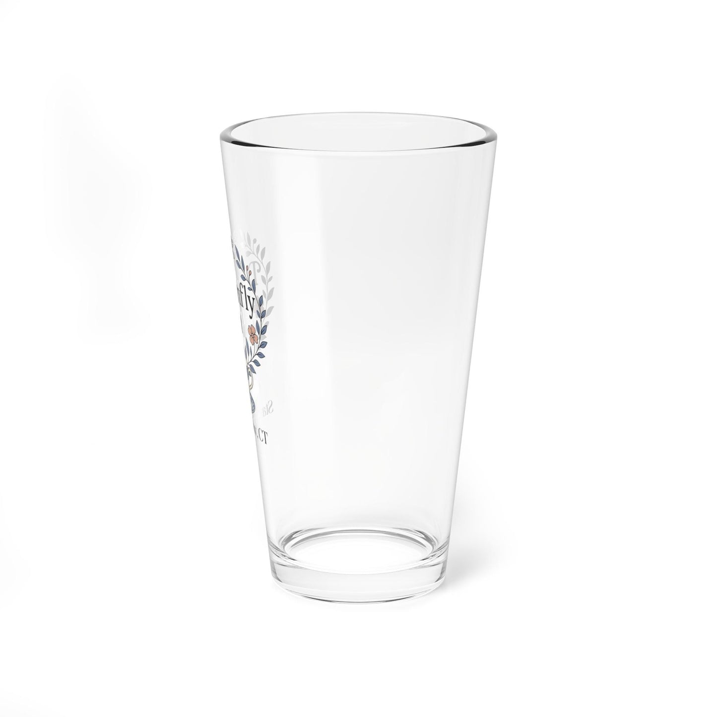 Dragonfly Inn logo Mixing Glass | 16oz Pint Glass, Stars Hollow CT Fan