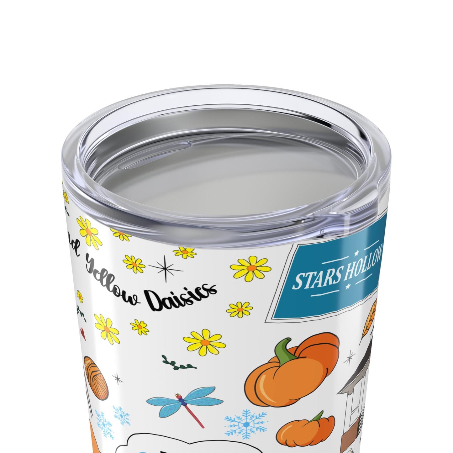 Gilmore Girls Icons Tumbler | Stars Hollow, Luke's Coffee, Paul Anka Dog