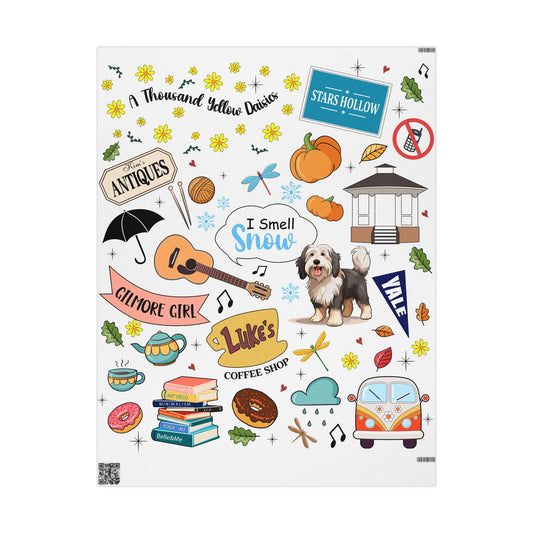 Gilmore Girls Wrapping Paper | Stars Hollow Nostalgic Pattern