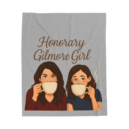 Honorary Gilmore Girl Velveteen Plush Blanket | Coffee Mug Illustration