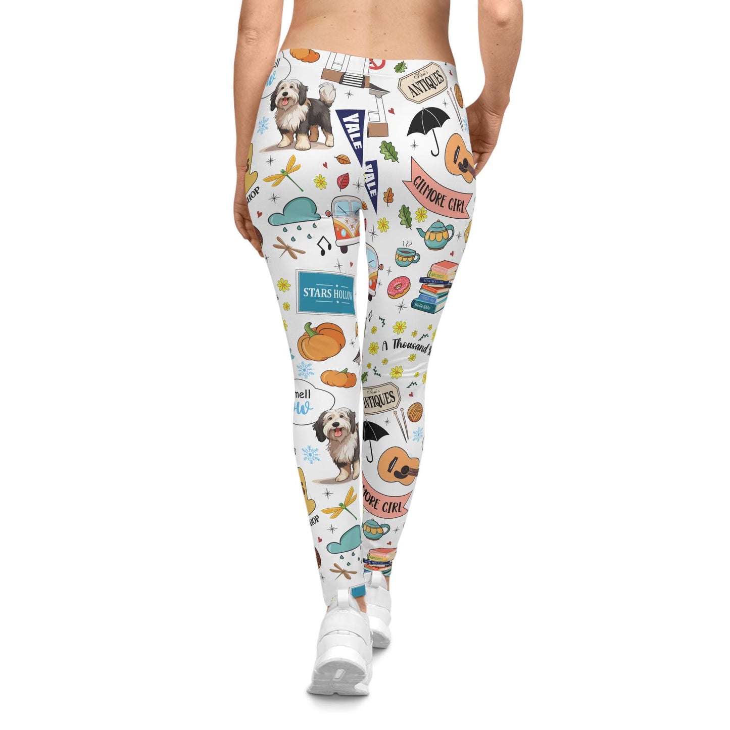 Cozy Gilmore Girls Pattern Leggings | All-Over Print Stars Hollow