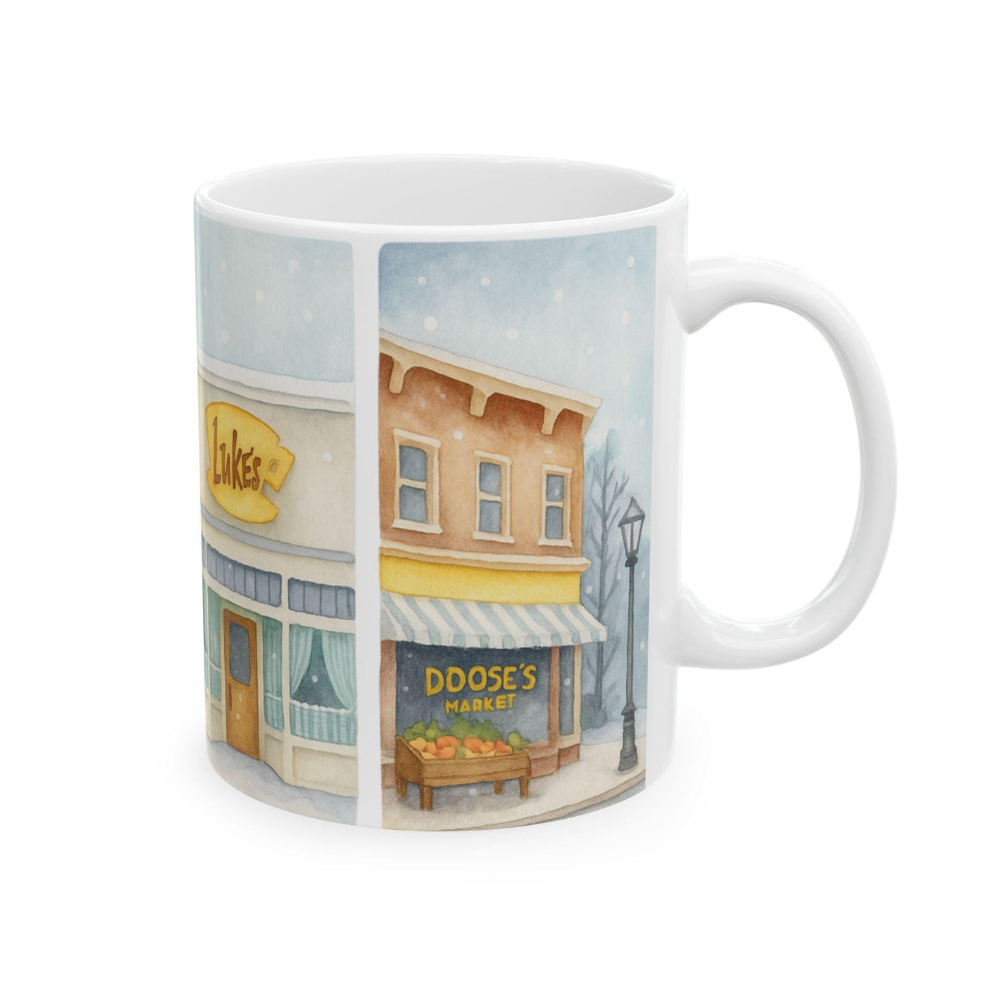 Cozy Stars Hollow Main Street Mug | Ceramic Coffee Cup Lukes, Miss Pattys, Dooses