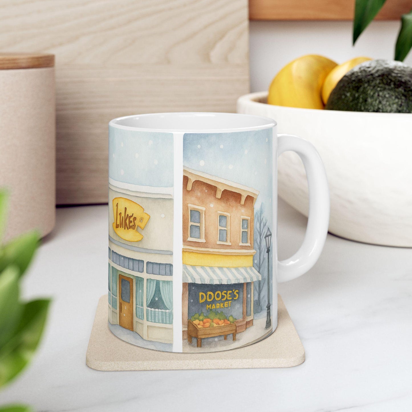 Cozy Stars Hollow Main Street Mug | Ceramic Coffee Cup Lukes, Miss Pattys, Dooses