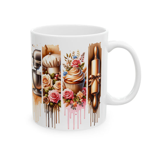 PERSONALIZED Baking Mixer and Rolling Pin Ceramic Mug |LOVE BAKING