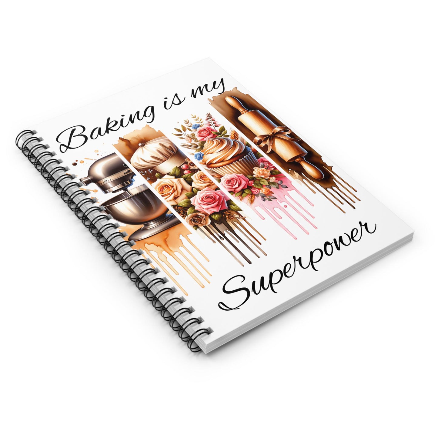 Baking Is My Superpower Spiral Notebook | Ruled Lined Journal