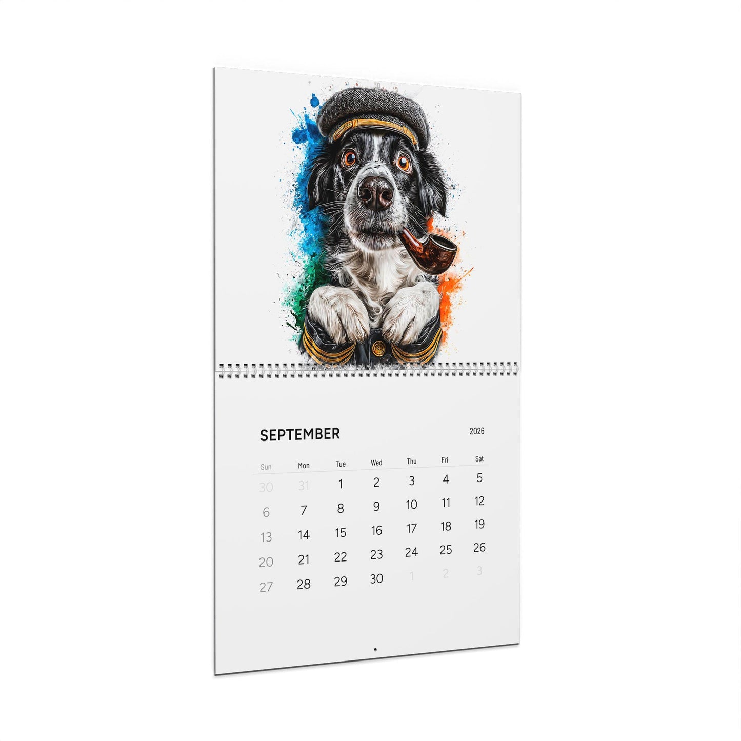 Border Collie Hats 2026 Wall Calendar: Funny Dog Lovers Gift