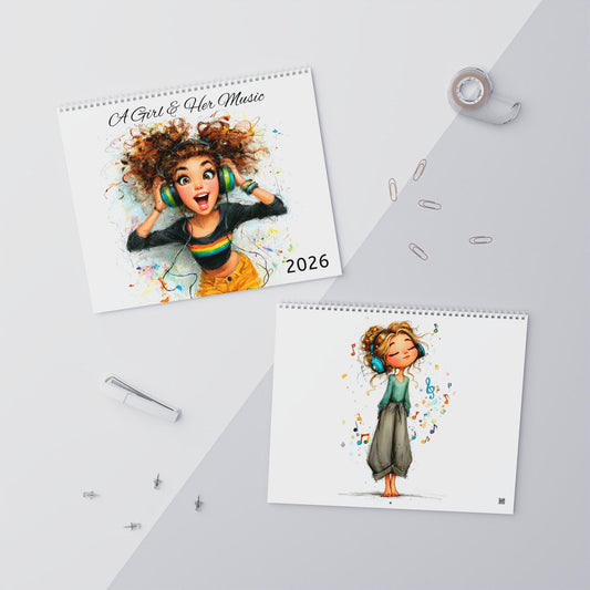 2026 Wall Calendar | Girl with Headphones Art
