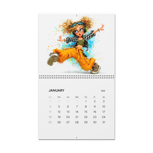 2026 Wall Calendar | Girl with Headphones Art