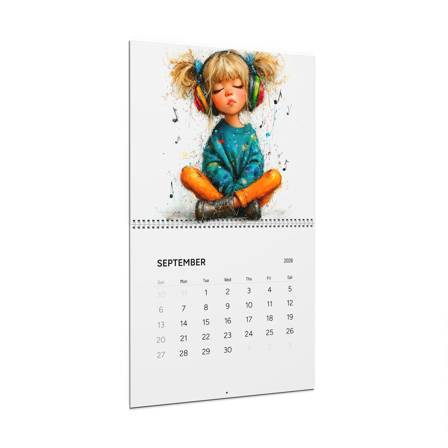 2026 Wall Calendar | Girl with Headphones Art