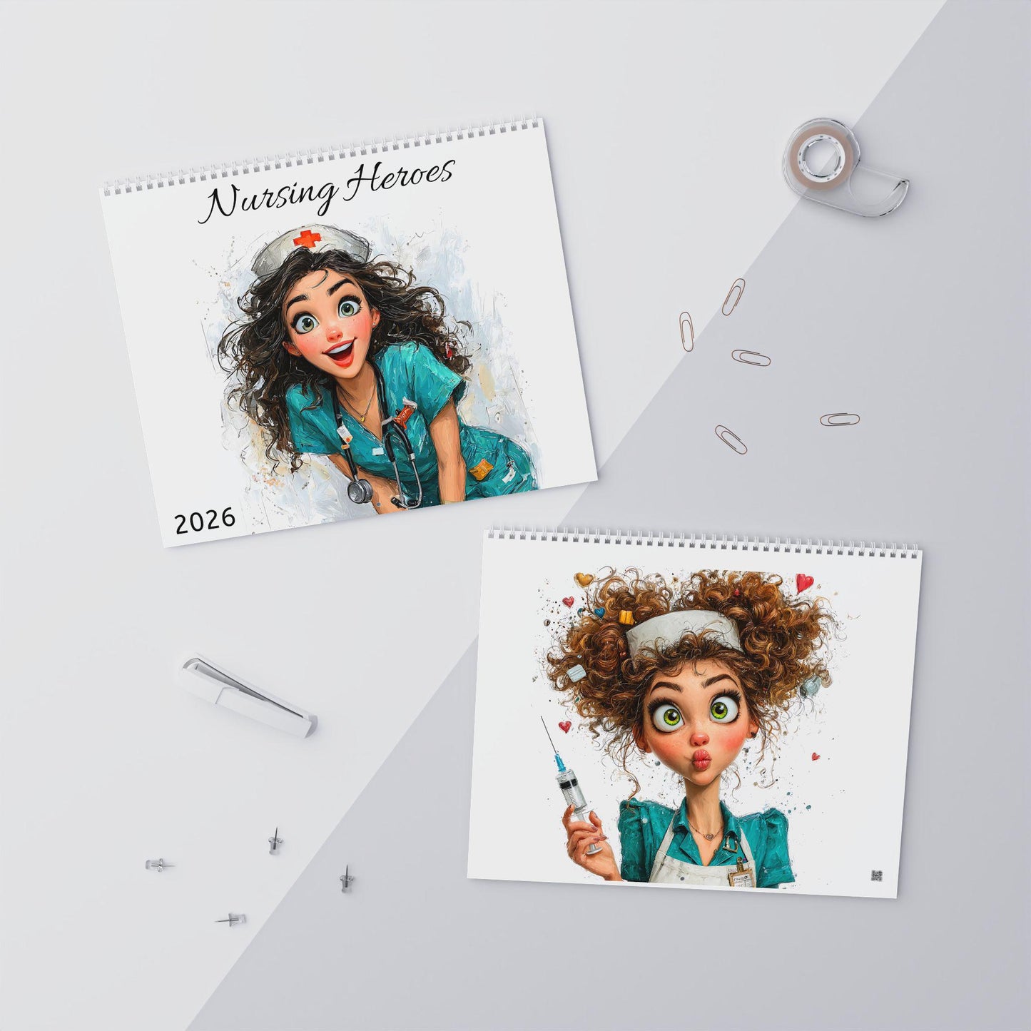 Cartoon Nurse 2026 Wall Calendar | Medical Illustrations
