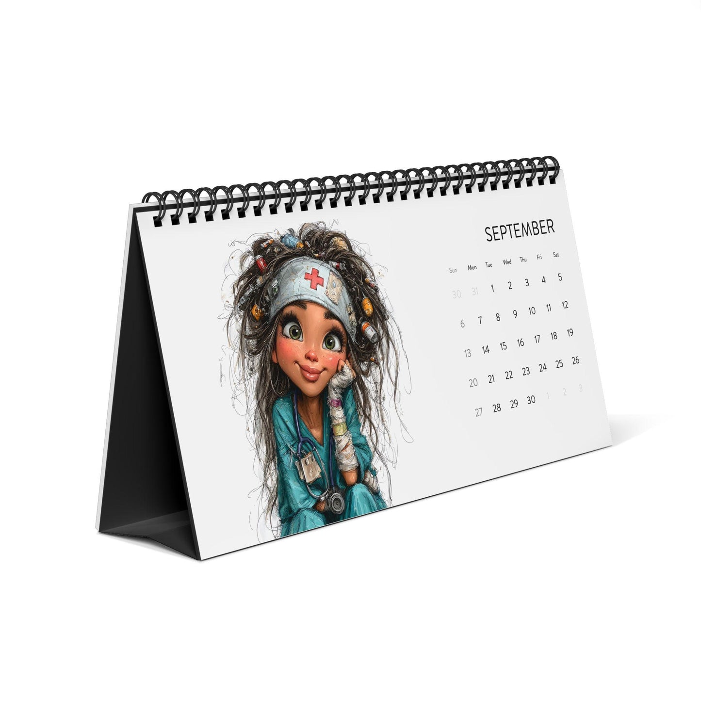 Cute Nurse Characters 2026 Desk Calendar | Cartoon Medical Illustrations Nursing Heroes