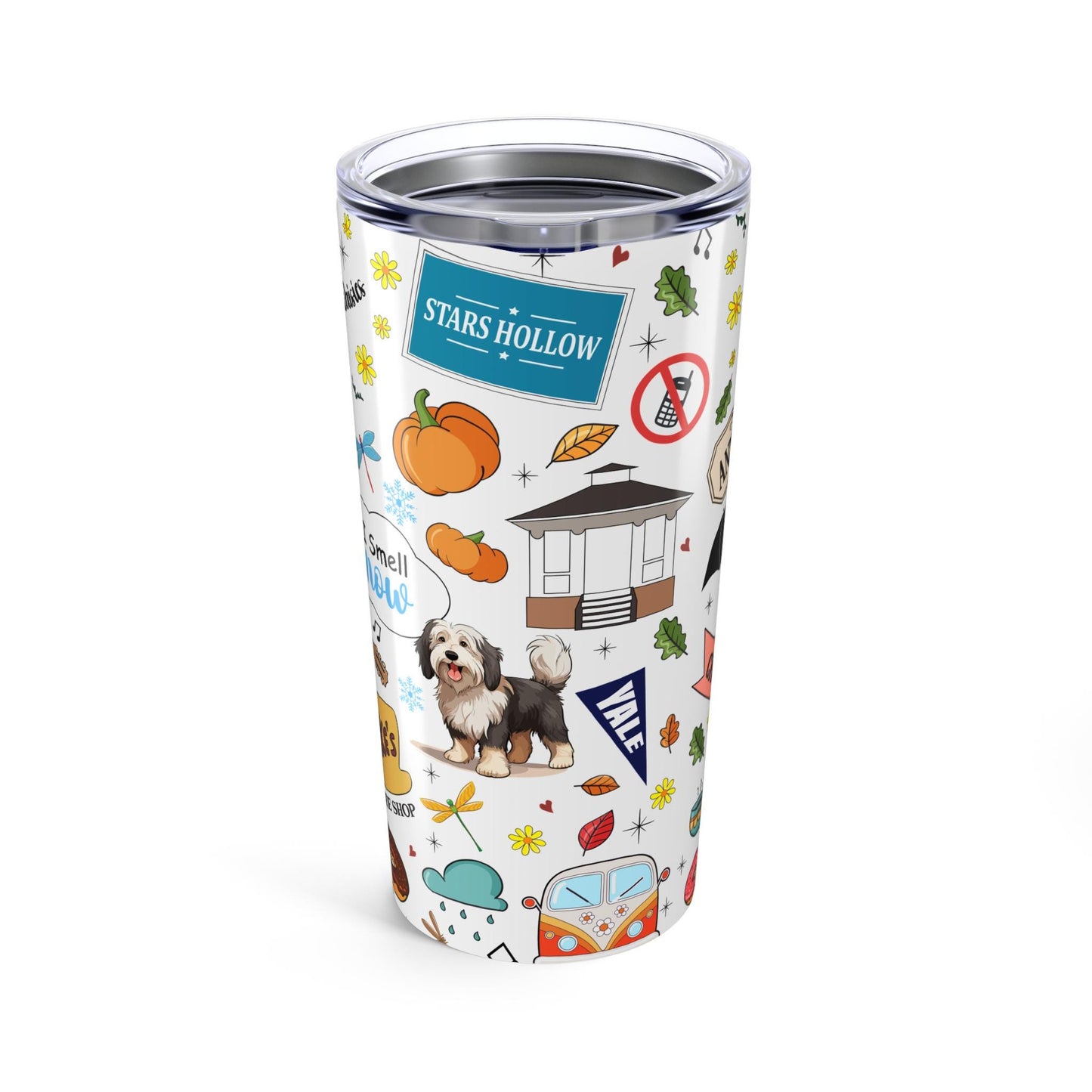 Gilmore Girls Icons Tumbler | Stars Hollow, Luke's Coffee, Paul Anka Dog