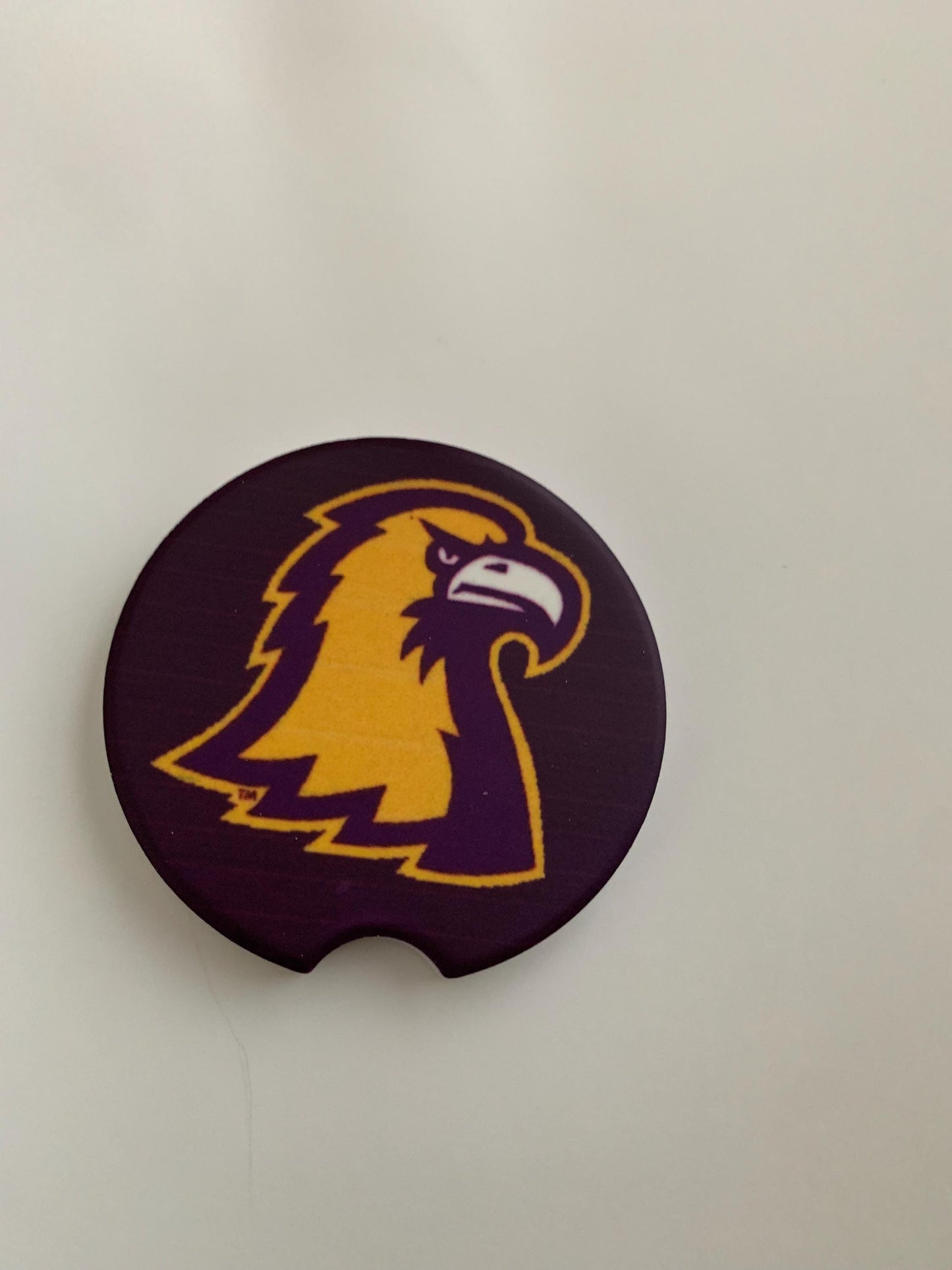 College Football Team Logo Car Coasters - Sandstone, Custom Made