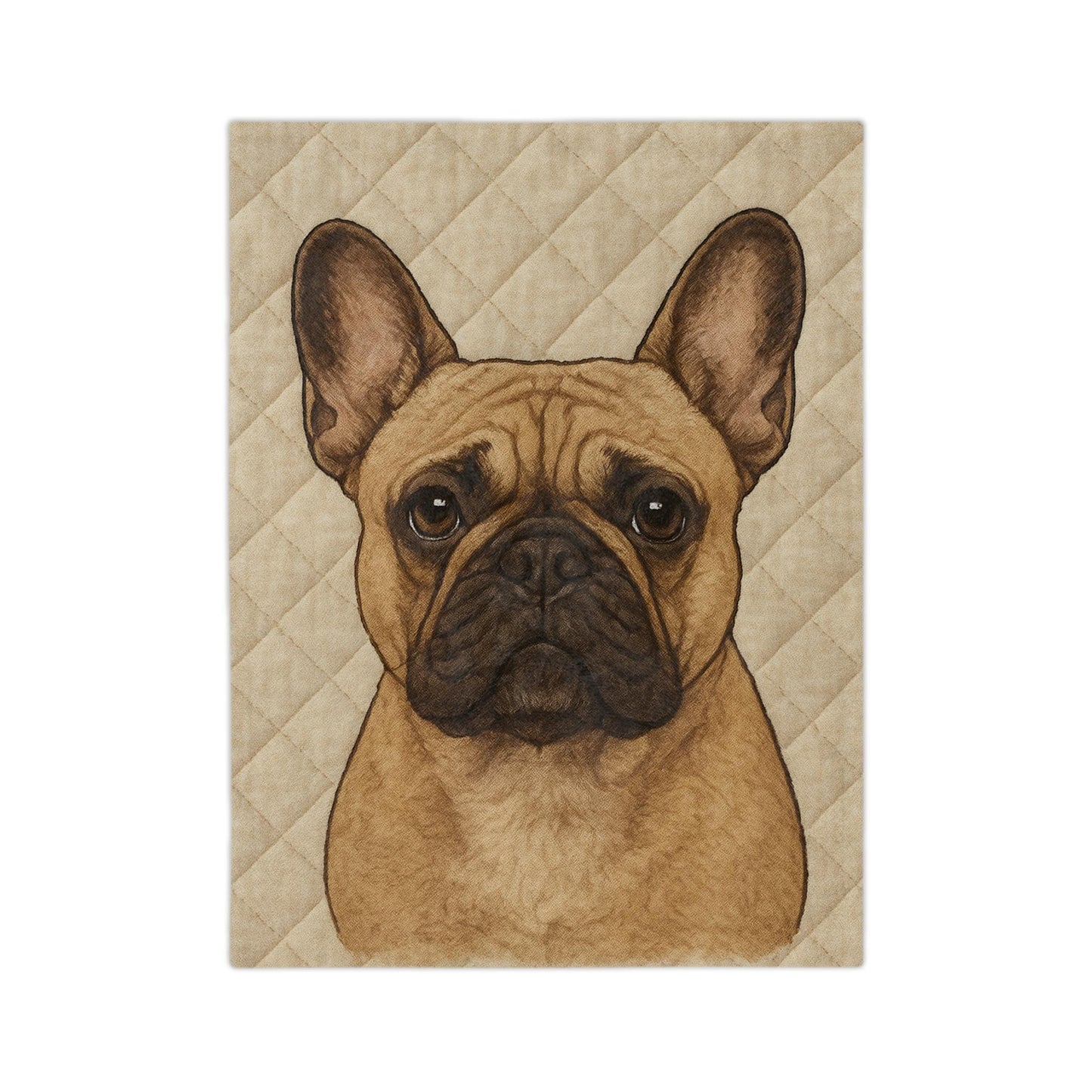 French Bulldog Love Velveteen Blanket | Illustrated Cozy Quilt
