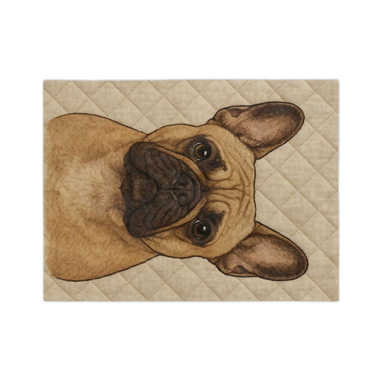 French Bulldog Love Velveteen Blanket | Illustrated Cozy Quilt