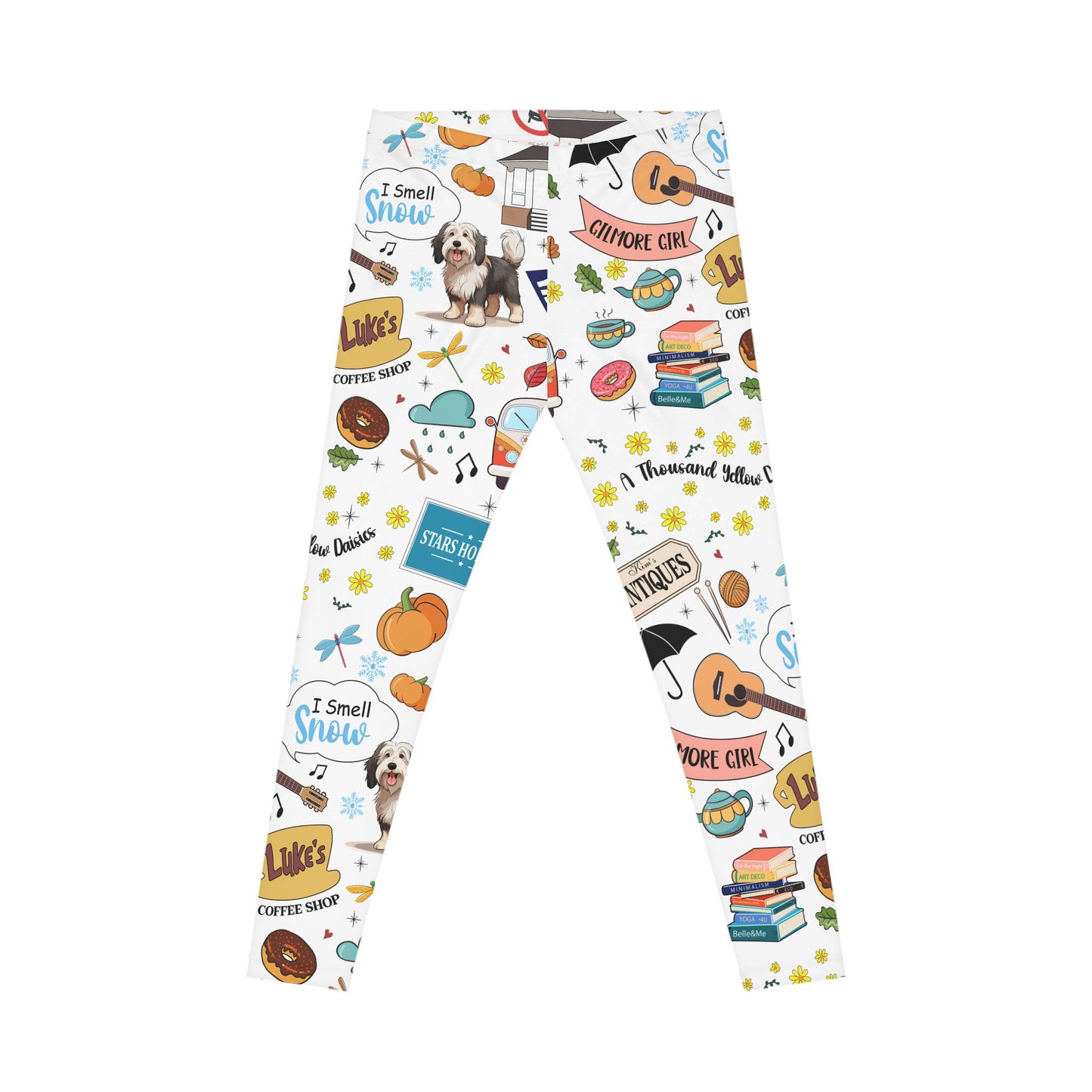Cozy Gilmore Girls Pattern Leggings | All-Over Print Stars Hollow