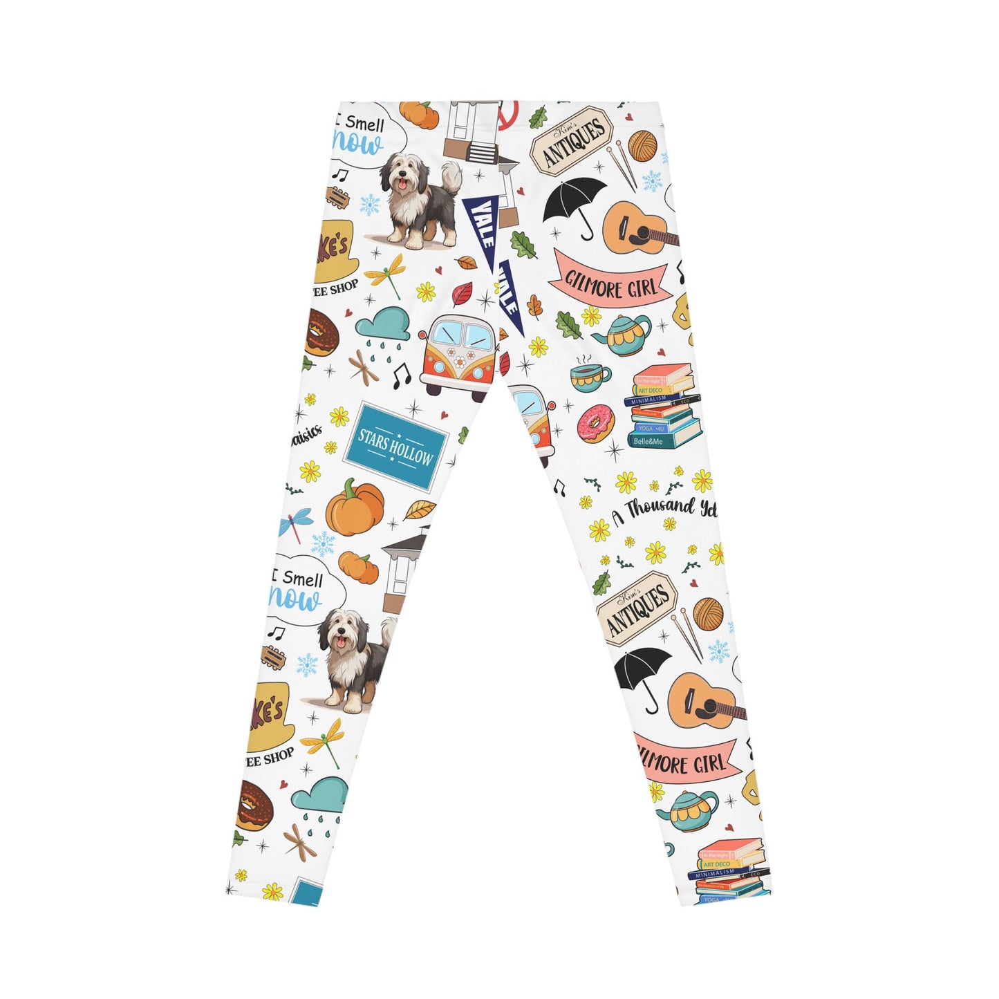 Cozy Gilmore Girls Pattern Leggings | All-Over Print Stars Hollow