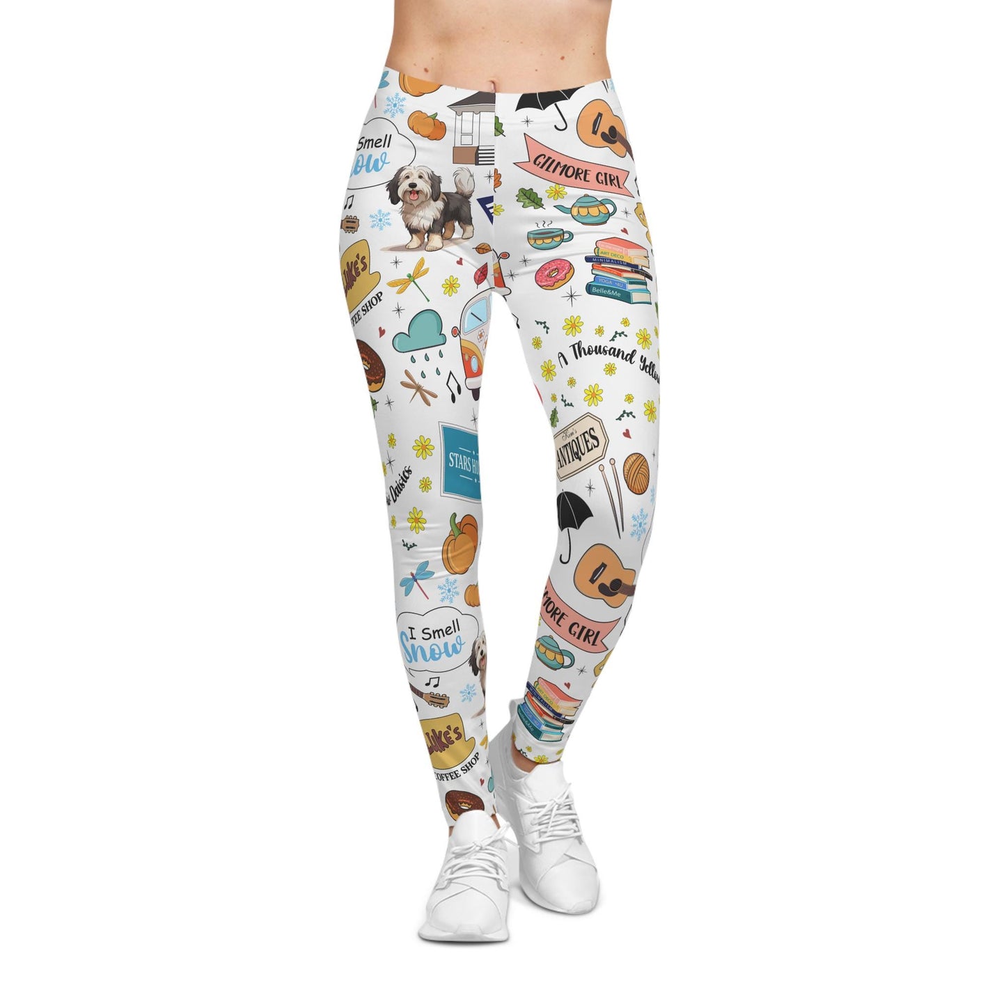 Cozy Gilmore Girls Pattern Leggings | All-Over Print Stars Hollow