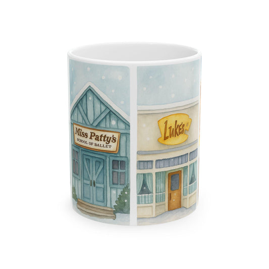 Cozy Stars Hollow Main Street Mug | Ceramic Coffee Cup Lukes, Miss Pattys, Dooses
