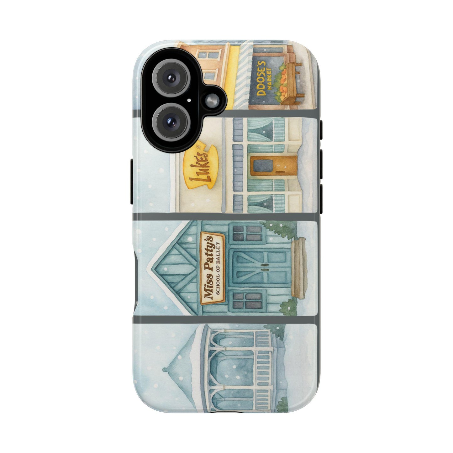 Cozy Stars Hollow Shopfronts Phone Case | Gilmore Girls Lukes Miss Pattys Dooses