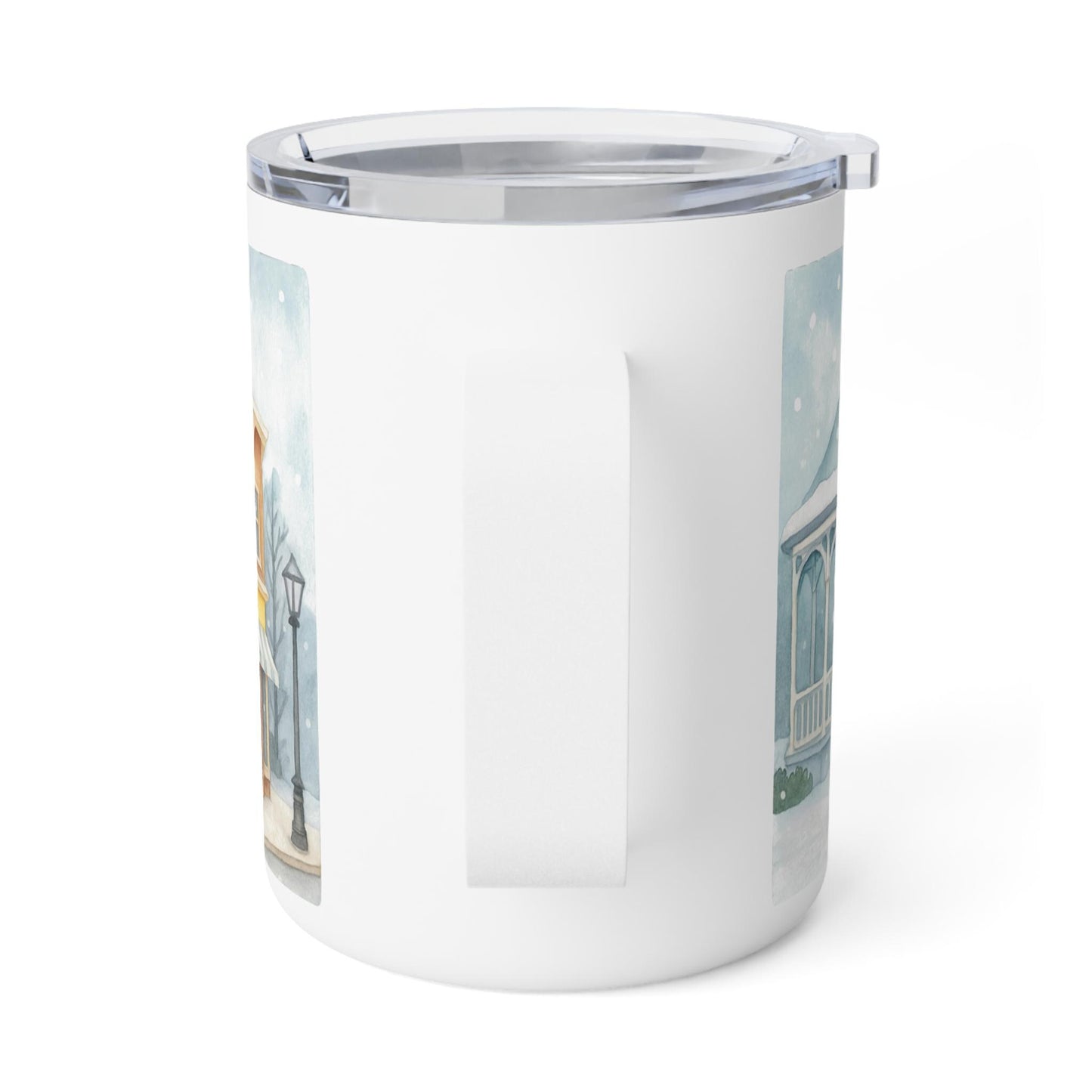 Cozy Stars Hollow Gilmore GIrls Main Street Illustration Insulated Mug. Lukes Diner Dooses