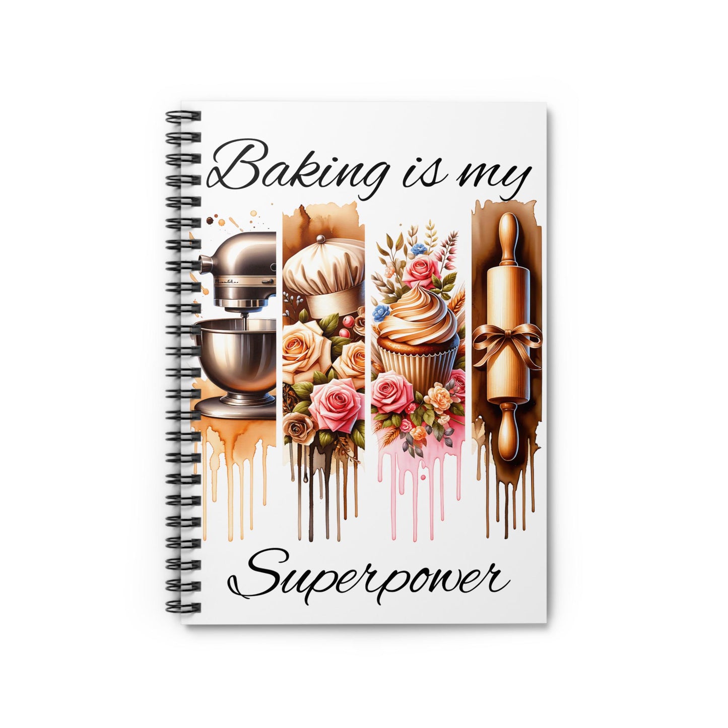 Baking Is My Superpower Spiral Notebook | Ruled Lined Journal