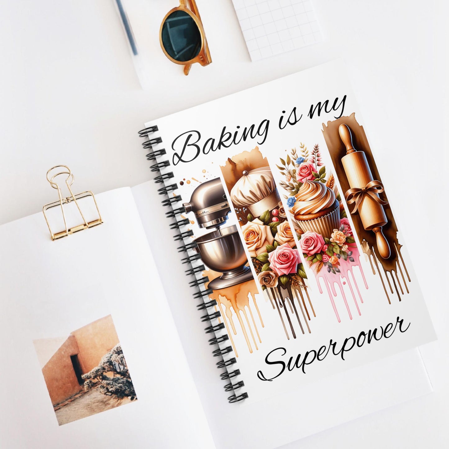 Baking Is My Superpower Spiral Notebook | Ruled Lined Journal